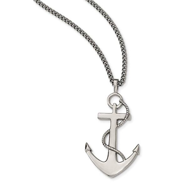 Mens Gentlemen's Classics&#40;tm&#41; Steel Anchor Mariner Cross Necklace - image 
