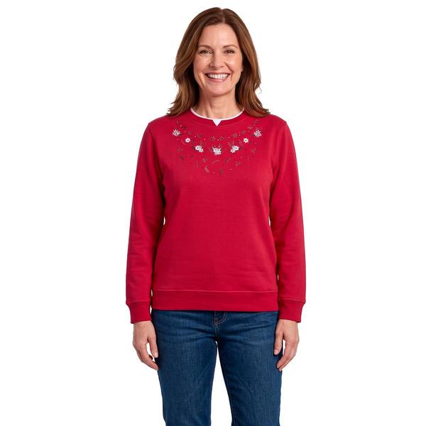 Womens Hasting & Smith Festive Floral Fleece Sweatshirt