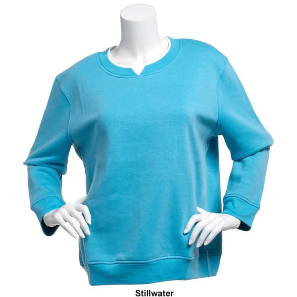Womens Hasting & Smith Long Sleeve Basic Fleece Crewneck