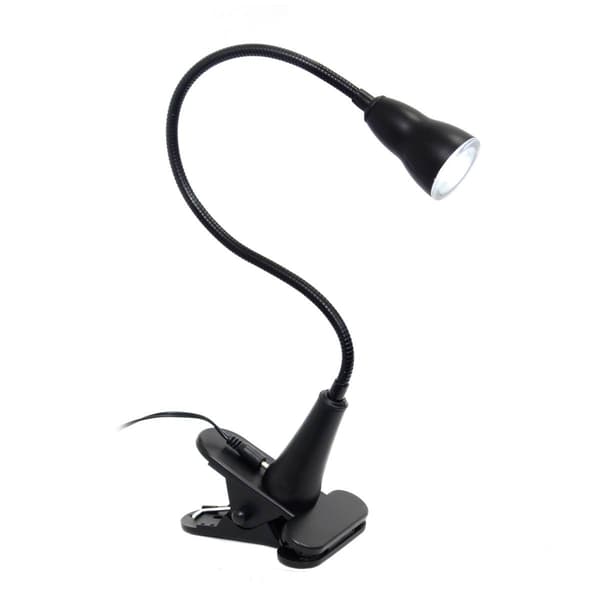 Simple Designs 1W LED Gooseneck Clip Light Desk Lamp
