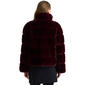 Womens NVLT Wide Stripe Faux Fur Coat with Stand Collar - image 3