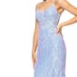 Juniors Blondie Nites Sequin Corset Mesh Godet Sheath Dress - image 3