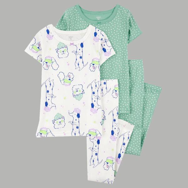 Girls Carter''s&#40;R&#41; 4pc. Treat Yourself Dog & Heart Cotton Pajama Set - image 