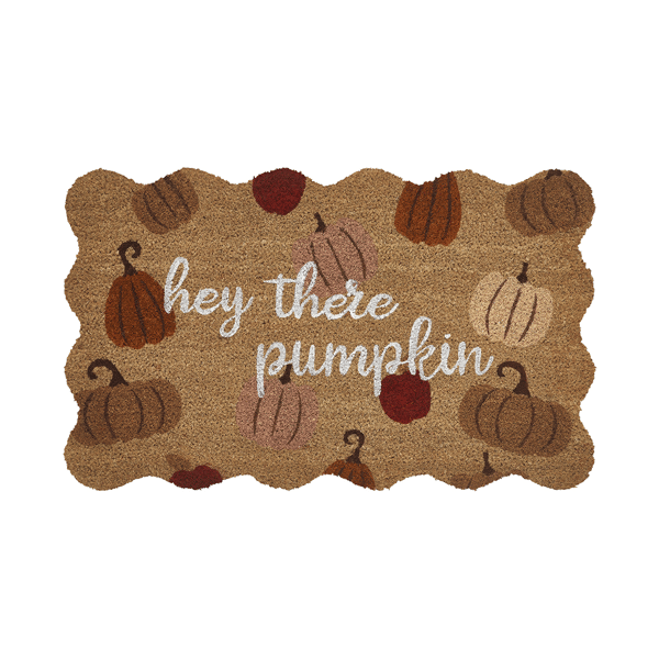 VCNY Home Hey There Pumpkin 18x30 Outdoor Coir Doormat - image 