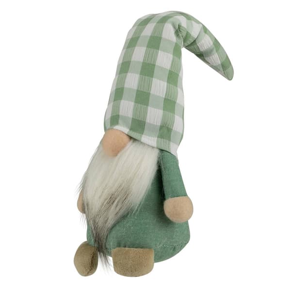 Northlight Seasonal Spring Gnome with Green Plaid Hat