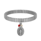 Symbols of Faith Silver-Tone Oval Medal Charm Stretch Bracelet - image 1