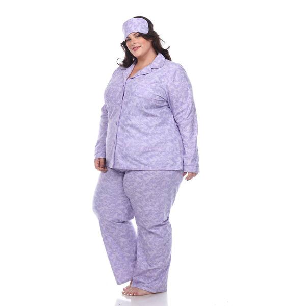 Plus Size White Mark 3pc. Pajama Set