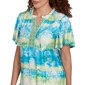 Womens Ruby Rd. Paradise Cove Batik Embroidered Tie Dye Blouse - image 5