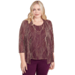 Womens Alfred Dunner Urban Legend Leaf Two In One Blouse - image 1