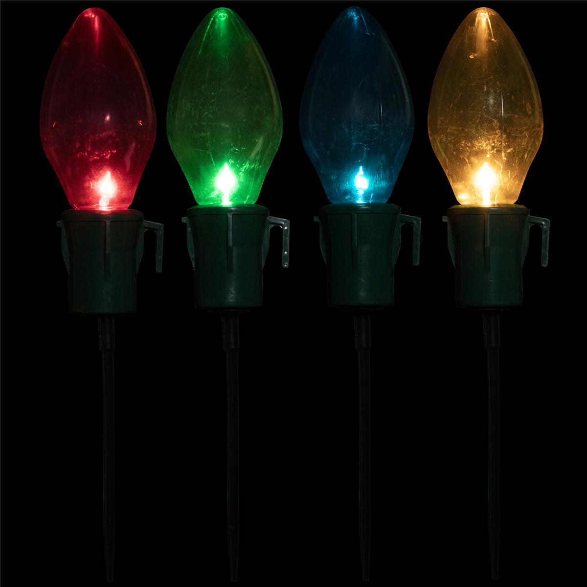 Northlight Jumbo C7 Bulb Outdoor Pathway Markers - Set of 4