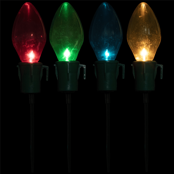 Northlight Jumbo C7 Bulb Outdoor Pathway Markers - Set of 4
