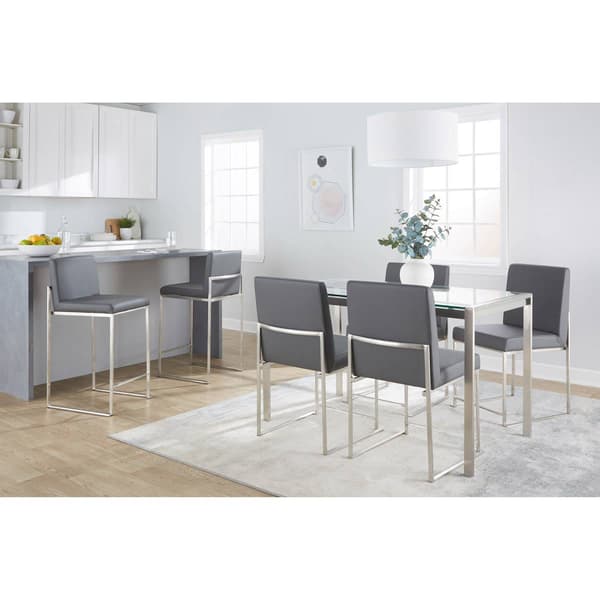 LumiSource Fuji Contemporary High Back Counter Stools - Set of 2