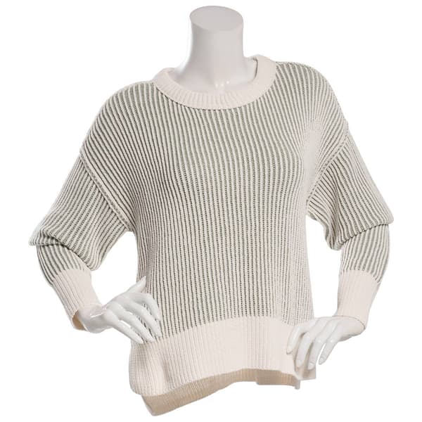 Juniors No Comment Matte Chenille Plaited Rib Pullover Sweater - image 