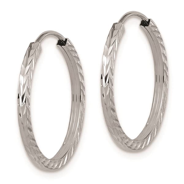 Gold Classics&#8482; 20mm. 14k White Diamond Cut Hoop Earrings