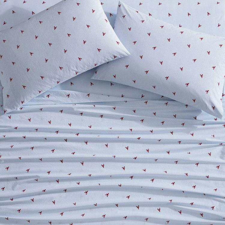Nautica Lobster Walk Washed Percale Cotton Sheet Set