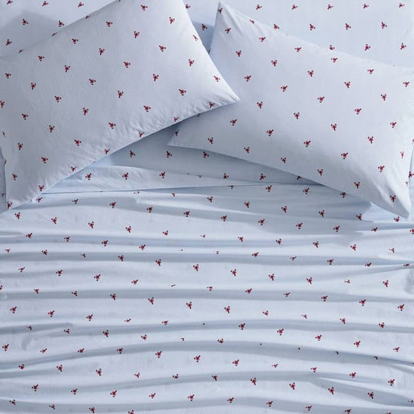 Nautica Lobster Walk Washed Percale Cotton Sheet Set