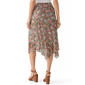Juniors A. Byer Floral Mesh Shark Bite Midi Skirt - image 3