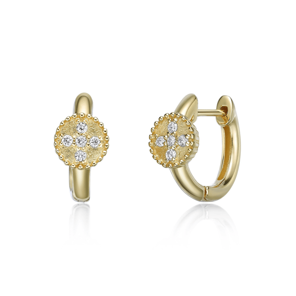 Brilliant Grown 18kt. Gold-Plated Lab-Grown Diamond Hoop Earrings - image 