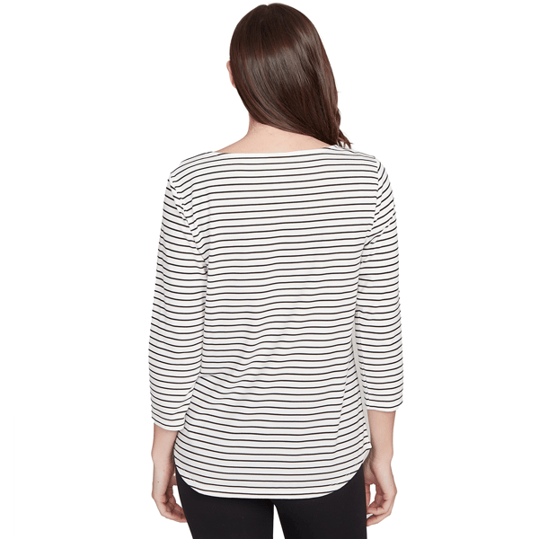 Petite Ruby Rd. Must Haves II Holiday Dogs Stripe Tee