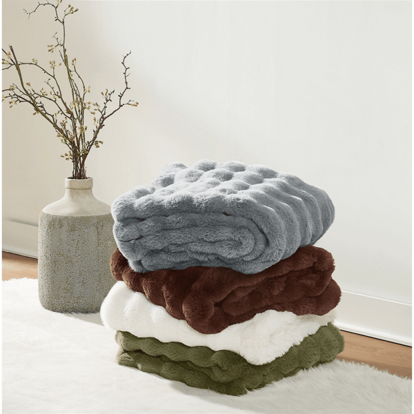 Brooklyn Loom Bubble Faux Fur 3pc. Comforter Set