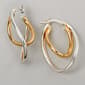 Ellen Tracy Sterling Silver Twist Hoop Earrings - image 1