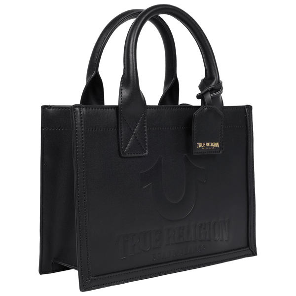 True Religion Debossed Logo Modern Tote With Shoulder Strap