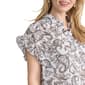 Petite Jones New York Short Ruffle Sleeve V Neck Paisley Blouse - image 4