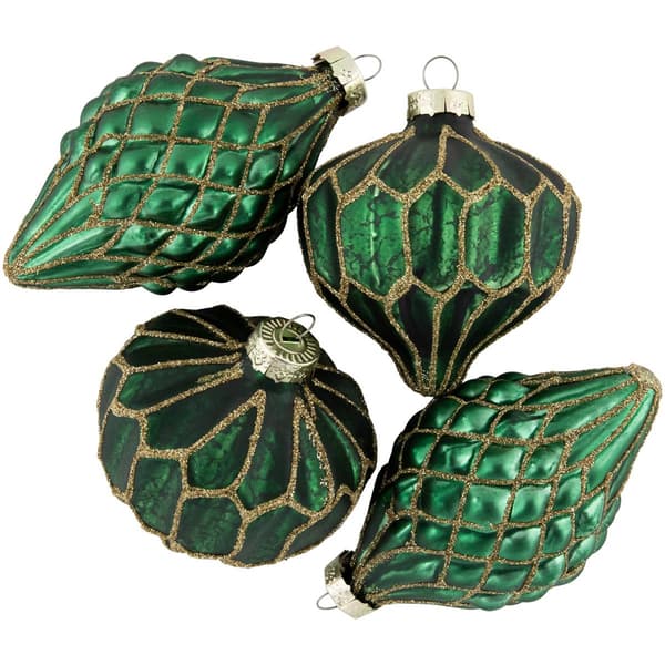 Northlight Seasonal 4ct. Glitter Finial Christmas Ornaments