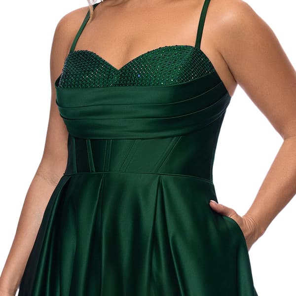 Juniors Plus Blondie Nites Satin Stone Cowl Neck A-Line Dress