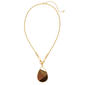 Ashley Cooper(tm) Gold-Tone Multi-Wood Patchwork Teardrop Pendant - image 1