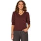 Womens Democracy Elbow Blouson Sleeve Scalloped V-Neck Shirtail - image 1