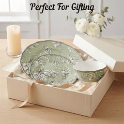 222 Fifth Adelaide Green Porcelain 12pc. Dinnerware Set