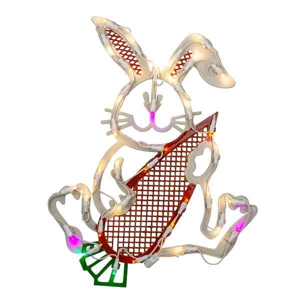 Northlight Seasonal LED Easter Bunny and Carrot Window Silhouette - image 