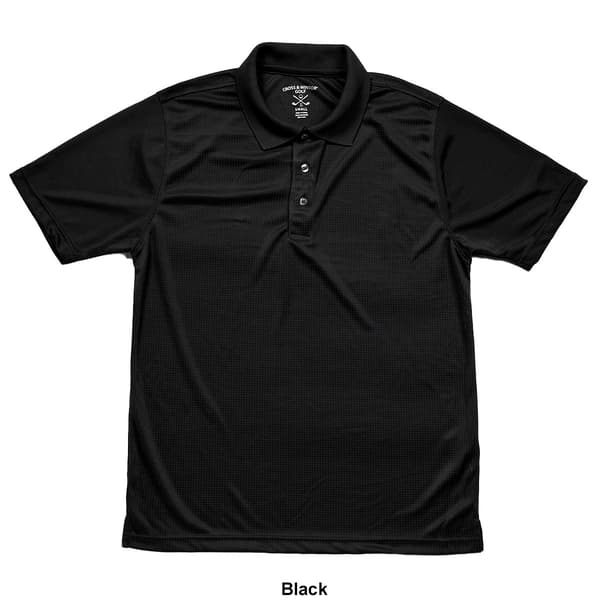 Mens Cross & Winsor&#174; Golf Solid Grid Polo