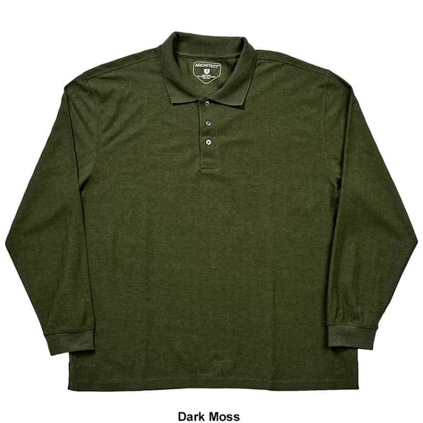 Mens Architect&#174; Herringbone Jacquard Long Sleeve Polo