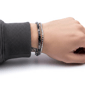 Mens Iron Saints Black Hematite Bead Multi Strand Bracelet - image 4
