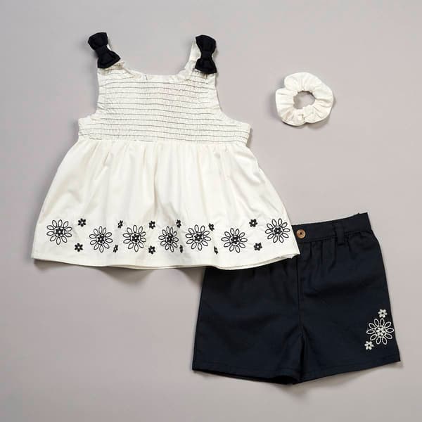 Girls (4-6x) Little Lass(R)  2pc. Smocked Tank w/ Linen Short Set - image 