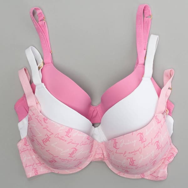 Juniors Juicy Couture 3pk. Micro Bras Jacquard Logo JC4603-3PKDA