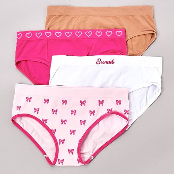 Girls Sweet Princess 4pk. Seamless Sweetheart Hipster Underwear - image 