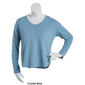 Womens RBX Peached Heather V-Neck Long Sleeve Round Hem Top - image 4