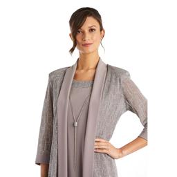 Womens R&M Richards Two-Piece Metallic Knit Jacket Dress