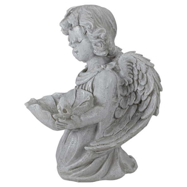 Northlight Kneeling Angel with Flower Bird Feeder Garden Statue