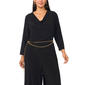 Plus Size MSK 3/4 Sleeve Drape Neck Belt Waist Jumpsuit - image 4