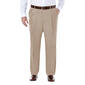 Haggar Men's Big & Tall No Iron Khaki Classic Fit Pleat Pant - image 1