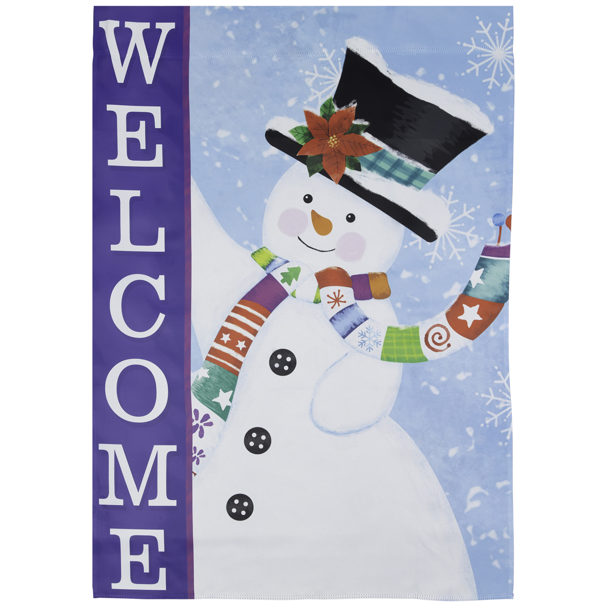 Northlight Joyful Snowman "Welcome" Christmas House Flag