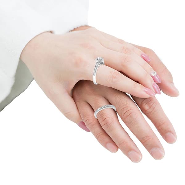 Haus of Brilliance Sterling Silver 1/2ct. Diamond Bridal Set