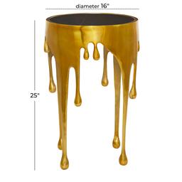 9th & Pike® Gold Aluminum Contemporary Accent Table