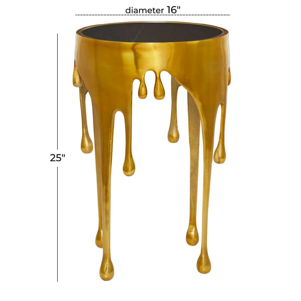 9th & Pike® Gold Aluminum Contemporary Accent Table