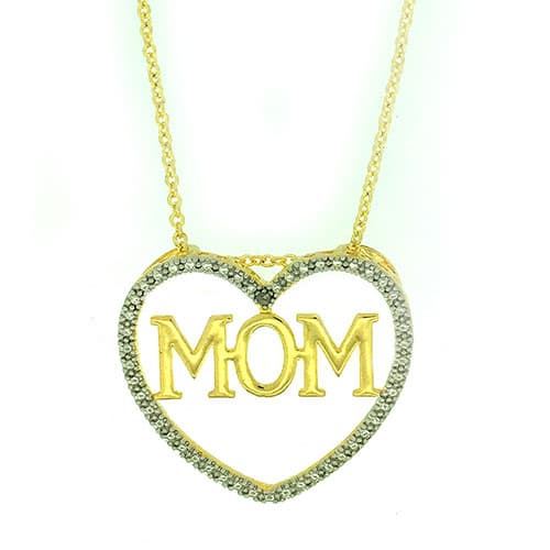 Accents by Gianni Argento Diamond Accent MOM Pendant Necklace - image 