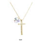 Pink Box Religious 1 Samuel 16:7 Austrian Crystal Cross Necklace - image 2